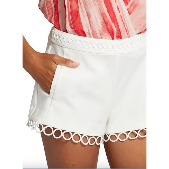 RAMY BROOK Shorts NEW Size 12 Dua Short Ivory White $245 Pockets Eyelet Lace - Picture 1 of 7
